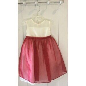 David's Bridal Formal Flower Girl Dress~Wedding~Red/White~Little Girl's size 2T